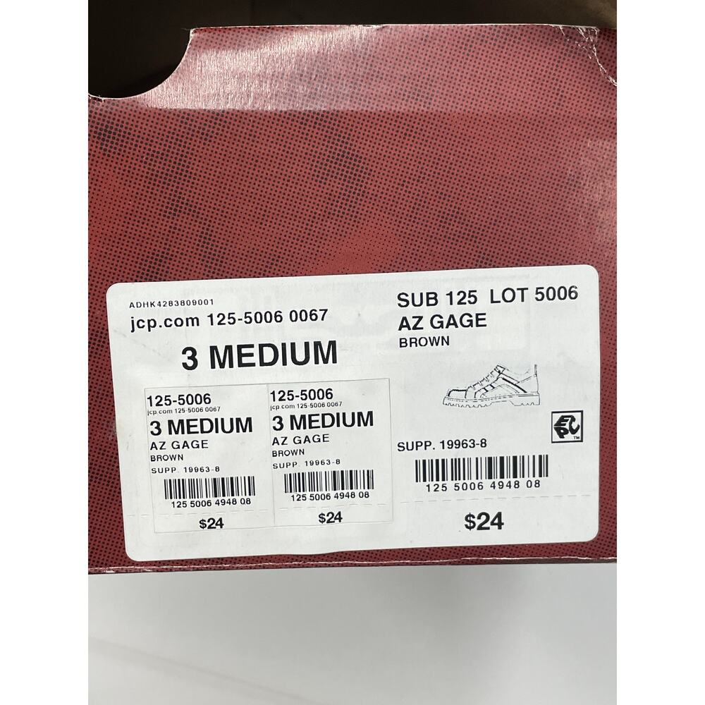 Arizona Jean Co. Gage Boys Youth Shoes 3 Medium Brown Non Marking Rubber Soles - Picture 9 of 9